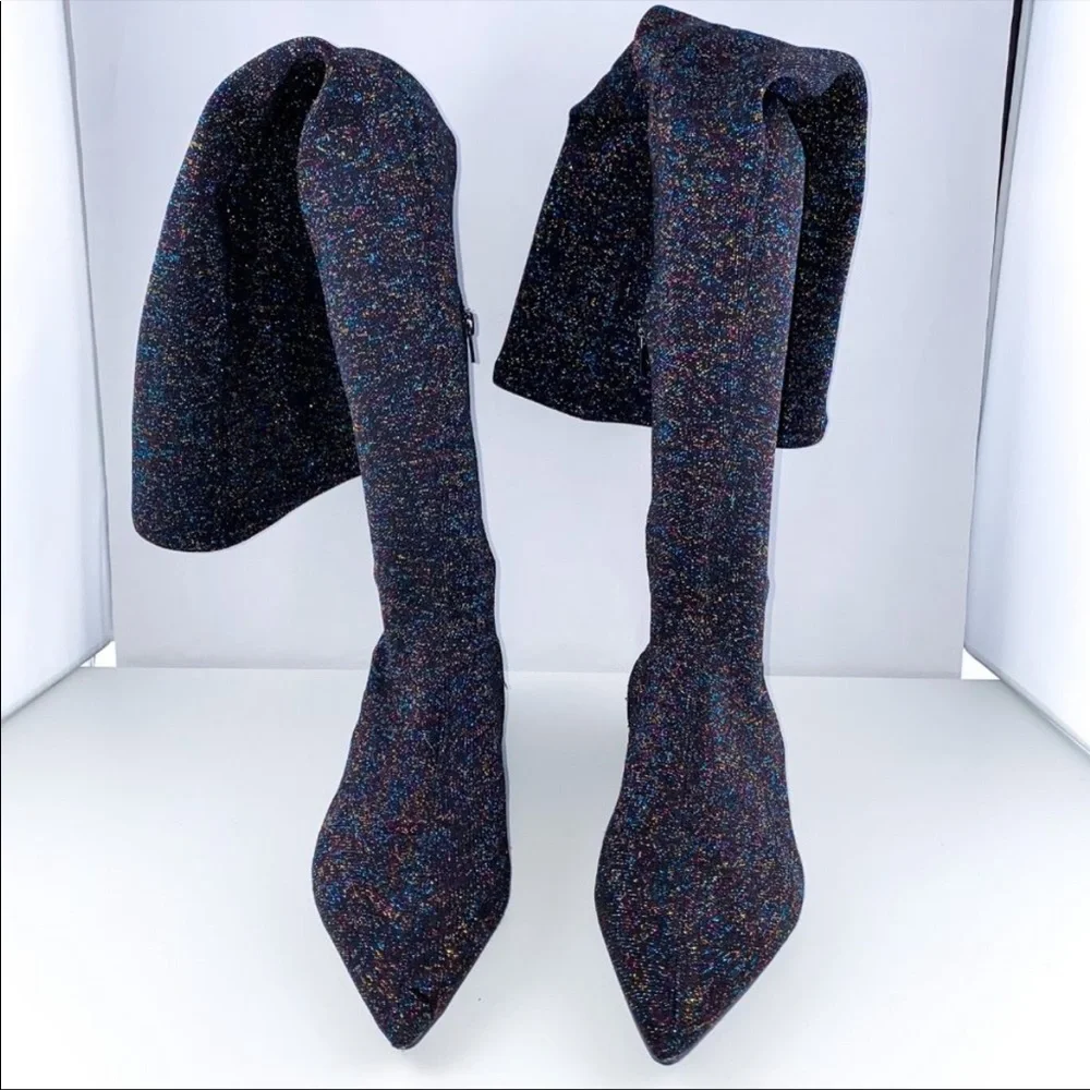 Zara Black Over the Knee Boots - Picture 2 of 7